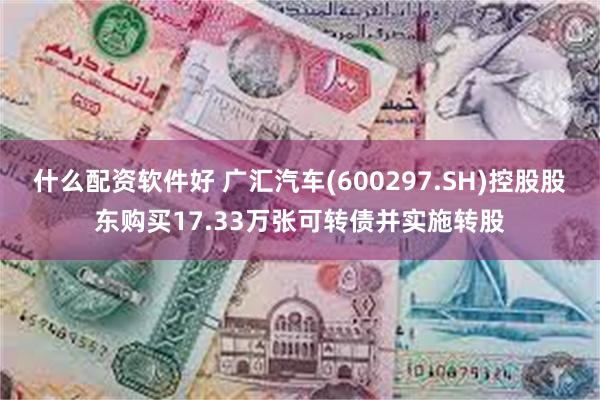 什么配资软件好 广汇汽车(600297.SH)控股股东购买17.33万张可转债并实施转股