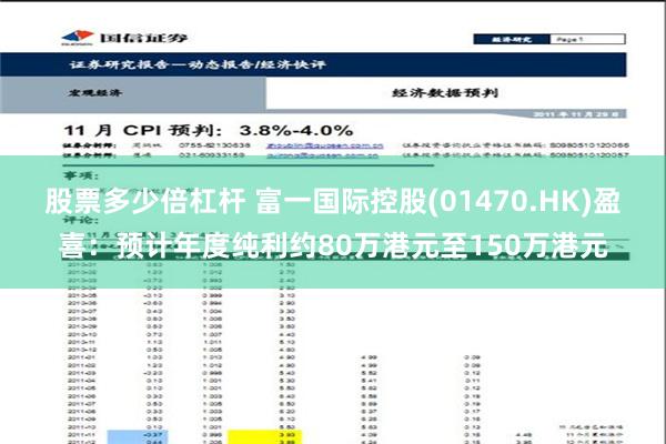 股票多少倍杠杆 富一国际控股(01470.HK)盈喜：预计年度纯利约80万港元至150万港元