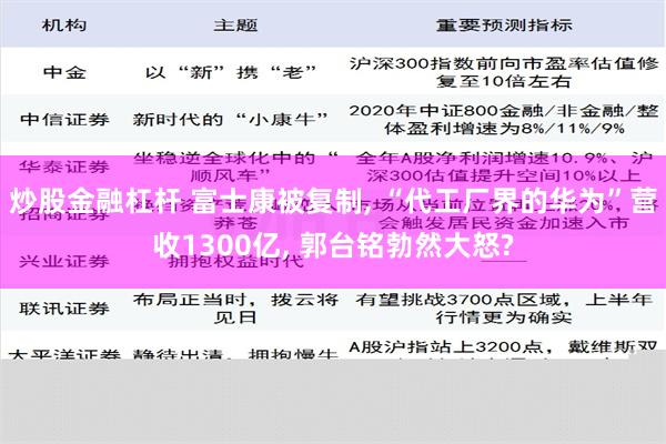 炒股金融杠杆 富士康被复制, “代工厂界的华为”营收1300亿, 郭台铭勃然大怒?